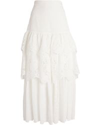MAX&Co. - Broderie Tiered Maxi Skirt - Lyst