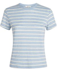 FRAME - Linen-Blend The Baby Tee - Lyst