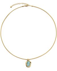 Monica Vinader - Vermeil And Aquamarine Odyssey Necklace - Lyst