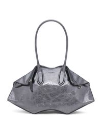 McQueen - Metallic Leather Manta Top-Handle Bag - Lyst