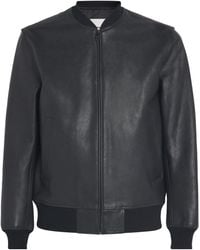 Sandro - Leather Bomber Jacket - Lyst