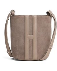 Harrods - X Tusting Medium Suede H Cross-Body Bag - Lyst
