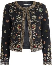 Alice + Olivia - Linen Embellished Kidman Jacket - Lyst