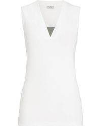Brunello Cucinelli - Embellished Stretch-Cotton T-Shirt - Lyst