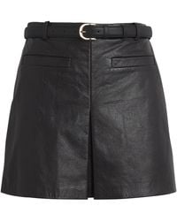 Self-Portrait - Leather Welt-Pocket Mini Skirt - Lyst