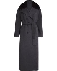 Yves Salomon - Mink Fur-Trim Collar Coat - Lyst