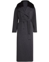 Yves Salomon - Mink Fur-Trim Collar Coat - Lyst