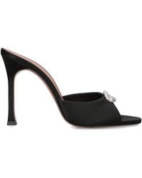 AMINA MUADDI - Satin Mini Camelia Heeled Mules 105 - Lyst