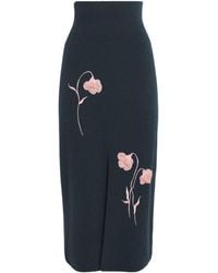 Erdem - Embroidered Midi Pencil Skirt - Lyst
