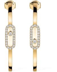 Messika - Yellow Gold And Diamond Move Uno Earrings - Lyst
