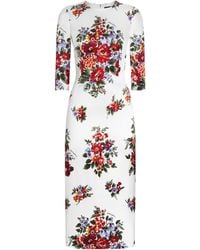 Dolce & Gabbana - Floral Motif Dress - Lyst