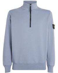Stone Island - Cotton Half-Zip Compass Sweatshirt - Lyst