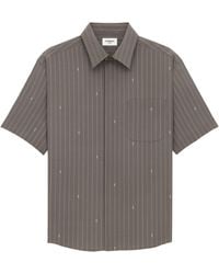 Saint Laurent - Striped Silk Crepe De Chine Shirt - Lyst