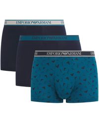 Emporio Armani - Stretch-Cotton Logo Trunks - Lyst