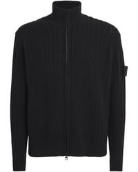 Stone Island - Wool-Cashmere Zip-Up Cardigan - Lyst