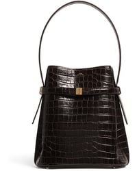 TOTEME - Leather Croc-Embossed Bucket Shoulder Bag - Lyst