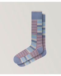 Bugatchi - Block Stripe Stretch-Cotton Socks - Lyst