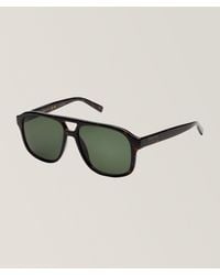 Gucci - Havana & Striped Rectangle Sunglasses - Lyst