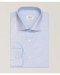 Brioni - Cotton Micro-Check Twill Dress Shirt - Lyst