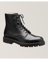 Brunello Cucinelli - Grain Leather Lug Boots - Lyst
