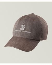 Brunello Cucinelli - Logo Script Linen-Wool Baseball Cap - Lyst