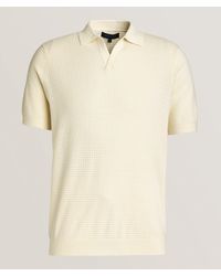 Patrick Assaraf - Open Collar Textured Knit Polo - Lyst