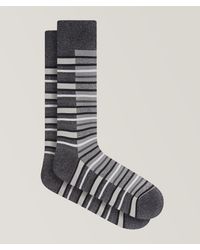 Bugatchi - Stripe Two-Tone Stretch-Cotton Socks - Lyst