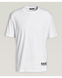 Balmain - Stamp Logo Graphic Cotton T-Shirt - Lyst