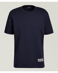 Balmain - Stamp Logo Graphic Cotton T-Shirt - Lyst