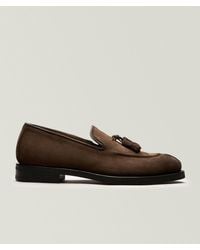 Harold - Suede Split-Toe Tassel Loafers - Lyst