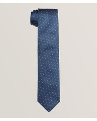 Canali - Micro Diamond Pattern Silk Tie - Lyst
