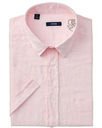 Benson Contemporary Fit Linen Sport Shirt - Pink