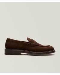 Harold - Suede Split-Toe Penny Loafers - Lyst