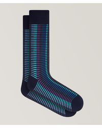 Bugatchi - Multi-Stripe Stretch-Cotton Crew Socks - Lyst