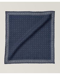 Eleventy - Neat Pattern Wool-Cotton Pocket Square - Lyst