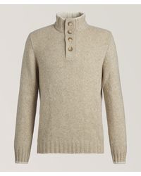 Gran Sasso - Mãlange Virgin Wool Mock Neck Sweater - Lyst