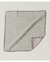 Brunello Cucinelli - Stripe-Print Silk Pocket Square - Lyst