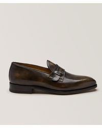 Bontoni - Riviera Reverse Stitch Leather Penny Loafers - Lyst