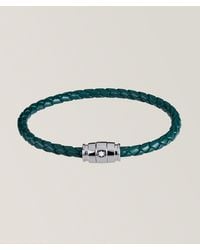 Montblanc - Meisterstã¼Ck Three Ring Woven Leather Bracelet - Lyst