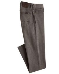 ALBERTO Pipe Overdyed Vintage Cotton-blend Jeans - Brown