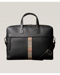 Paul Smith - Signature Stripe Double-Zip Leather Folio Bag - Lyst