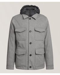Moorer - Wool-Blend Hooded Field Jacket - Lyst