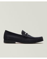 Ferragamo - Grandioso Double Gancini Suede Loafers - Lyst