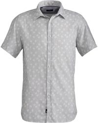 Benson Palm Tree Print Cotton-blend Sport Shirt - Grey