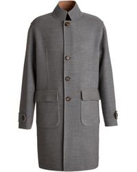 Mens Clothing Coats Long coats and winter coats Eleventy Wool Jackets & Coats 979cs0148cas28002 07 in Blue for Men Save 22% 