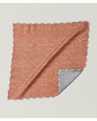 Brunello Cucinelli - Striped-Edge Silk Pocket Square - Lyst