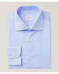 Brioni - William Striped Cotton Twill Dress Shirt - Lyst