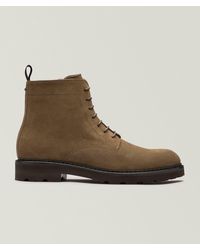 Canali - Suede Ankle Lug Boots - Lyst