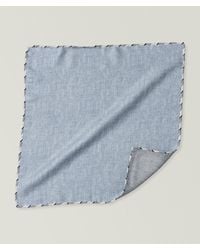 Brunello Cucinelli - Striped-Edge Silk Pocket Square - Lyst