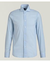 Fedeli - Sean Micro-Print Cotton Voile Shirt - Lyst